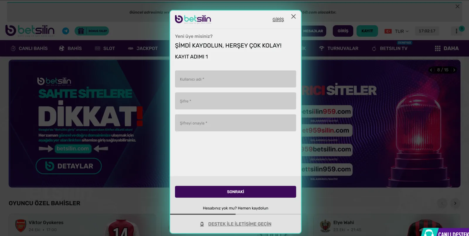 betslin giriş